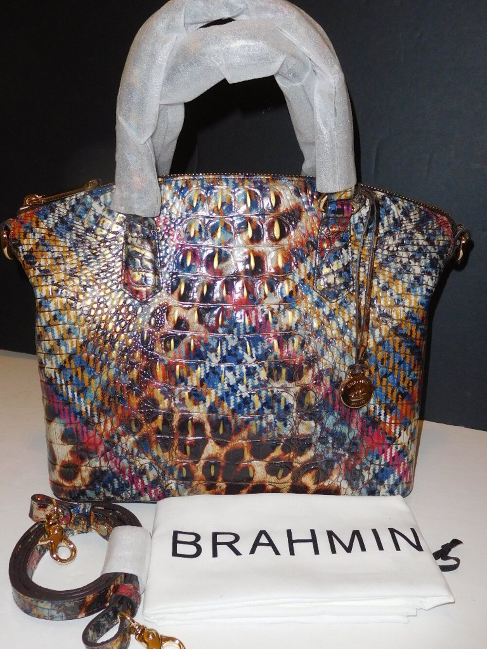 Brahmin Duxbury Trendsetter Melbourne Plaid/Animal Print Satchel—NWT